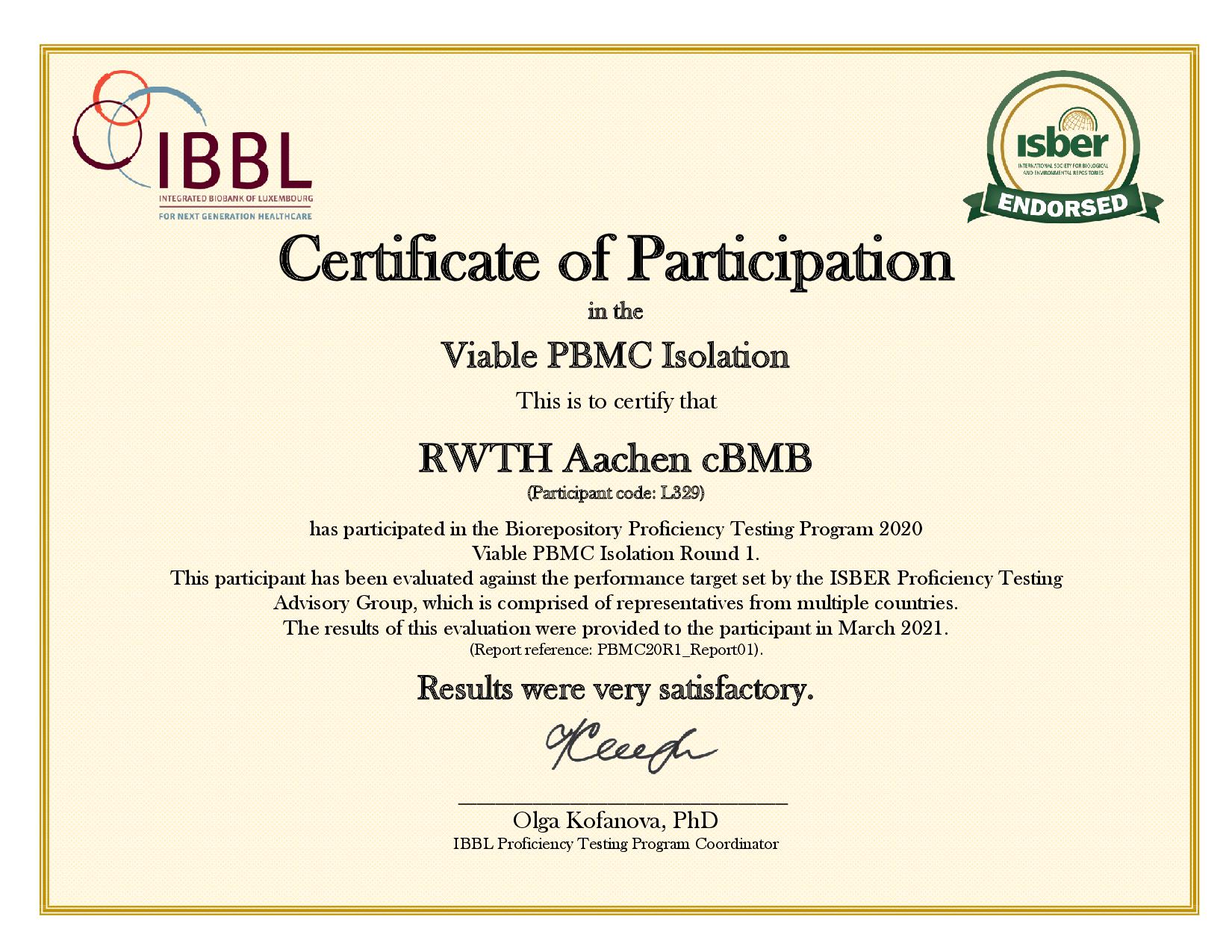 PBMC20R1 - L329 - Certificate